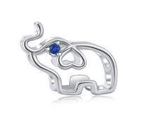 TCHYUN Cute Elephant Charm Heart Ear Openwork Bead Compatible with Pandora Bracelet Women
