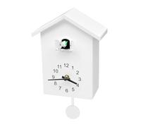 TCICOP White Cuckoo Clock With Working Bird Modern Bird Pendulum Wall Clock Battery Powered Large Size, Stylish Design, Suitable for Living Room, Kitchen, Office