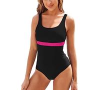 TcIFE Women Swimsuits One Piece Swimming Costume for Ladies Sports Bathing Suits Tummy Control Swimwear Vintage Push-up Backless Monokini Black Rose