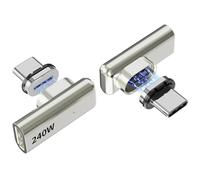 Tciogrxp - Right Angle Right Angle Magnetic USB C Adapter 240W 90W USB 4 40Gbps 8K 60Hz for Thunderbolt 3/4, MacBook Pro/Air, Steam Cover, PS5 (2 Pack) with 2 Connector Tips