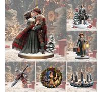 TCIQHVCG Outlander Christmas Ornament, Outlander Merchandise, Acrylic 3D Outlander Ornaments for Christmas Tree, Funny Ornament, Christmas Ornaments, Funny Christmas Tree Decoration(6pcs)