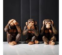 TCIUXYQ 3 Monkey Statues-Hear No Evil See No Evil Speak No Evil 3 Wise Monkeys Sculpture for Home Decorations,Large Monkey Statue Office Decor for Men,Decoration Ornaments for Living Room,Shelf