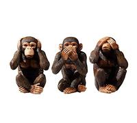 TCIUXYQ 3 Wise Monkeys Statue Hear-No, See-No, Speak-No Evil Three Truths of Abstract Art Monkeys Figurine Brown 7.8" Resin Modern Home Decorative Ornaments,Men Office Desk Decor Gifts,Resin
