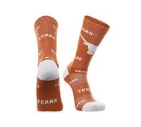TCK Texas Longhorns Socks Sock Mayhem Crew (Burnt Orange/White, Large)