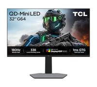 TCL 32G64-UK 31.5 Inch QD-Mini-LED Monitor, QHD resolution, 180Hz, Fast-HVA panel, HDR 600 nits, 1ms GTG response time, AMD Freesync