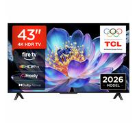 TCL 43V6D-UK 43 Inch 4K HDR, Fire TV, HDR10+, Dolby Atmos, DTS:X, Game Master, Motion Clarity, AirPlay 2, Press & Ask Alexa (2026 New Model)