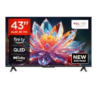 TCL 43T6C-UK 43” QLED 4K HDR TV, Fire TV (Smart TV with Dolby Vision & Atmos, HDR10+, Press & Ask Alexa, 2025 New Model)