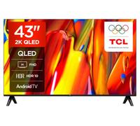 TCL 43V5C-UK 43Inch Full HD Smart QLED Direct LED TV with Android TV and HDR - Compatible with Google Cast and Google Home, Slim Design