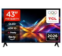 TCL 43V5D-UK 43 Inch Full HD QLED HDR Smart TV with Fire TV | Direct LED, Apple AirPlay 2, Press & Ask Alexa, Metallic Bezel-Less Design