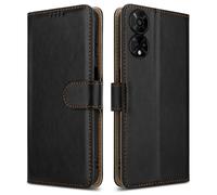 (TCL 50 (5G), Black) For TCL 50 (5G) Leather Book Flip Wallet Case