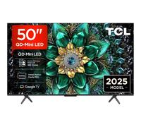 TCL 50Q6C-UK QD-Mini LED TV, 4K HDR Premium 1000nits, Smart TV Powered by Google TV (Dolby Vision IQ & Atmos, Onkyo 2.0 Sound System, 144Hz Motion Clarity Pro,2025 New Model)