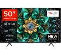 TCL 50Q6C-UK QD-Mini LED TV, 4K HDR Premium 1000nits, Smart TV Powered by Google TV (Dolby Vision IQ & Atmos, Onkyo 2.0 Sound System, 144Hz Motion Clarity Pro,2025 New Model)
