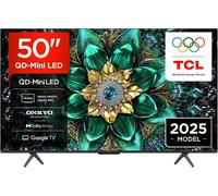 TCL 50Q6C-UK 50" QD-Mini LED TV, 4K HDR Premium 1000nits, Smart TV Powered by Google TV (Dolby Vision IQ & Atmos, Onkyo 2.1 Sound System, 144Hz Motion Clarity Pro, Game Master, 2025 New Model) [Energy