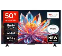 TCL 50T6C-UK 50” QLED 4K HDR TV, Fire TV (Smart TV with Dolby Vision & Atmos, HDR10+, Press & Ask Alexa, 2025 New Model)