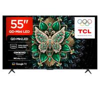 TCL 55C6K-UK QD-Mini LED TV, 4K HDR Premium 1000nits, Smart TV Powered by Google TV (Dolby Vision IQ & Atmos, Onkyo 2.1 Sound System, 144Hz Motion Clarity Pro)
