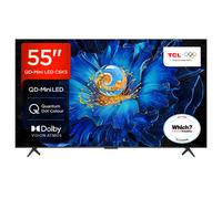 TCL 55C6KS 55” QD-Mini LED TV, 4K HDR Premium, Smart TV Powered by Google TV (Dolby Vision & Atmos, Onkyo 2.1 Sound System, Game Master, Hands-Free Voice Control, compatible with Google Assistant, App