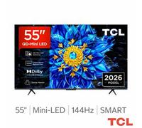 Tcl 55P8L-Uk 55 Inch Mini Led Qled 4K Smart Tv, 144Hz Refresh Rate, Dolby Vision Atmos, Aipq Pro Processor, Google Tv, Black
