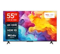 TCL 55V6BK 55-inch 4K Ultra HD, HDR TV, Smart TV Powered by Android TV (Dolby Audio, Voice Control, Compatible with Google Assistant, 2024 Model)
