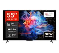 TCL 55V6C-UK 55" 4K Ultra HD, HDR TV, Smart TV Powered by Google TV (Dolby Audio, Voice Control, compatible with Google assistant, Chromecast built-in, 2025 New Model)