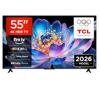 TCL 55V6D-UK 55 Inch 4K HDR, Fire TV, HDR10+, Dolby Atmos, DTS:X, Game Master, Motion Clarity, AirPlay 2, Press & Ask Alexa (2026 New Model)
