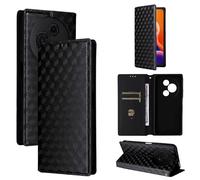 TCL 605/TCL 60 SE Phone Case, Magnetic Flip Leather Wallet Case, Kickstand Case, Shockproof Protective Case for TCL 605/TCL 60 SE-Black