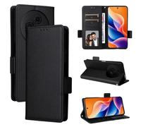 TCL 605/TCL 60 SE Phone Case, Magnetic Flip Leather Wallet Case, Kickstand Case, Shockproof Protective Case for TCL 605/TCL 60 SE-Black