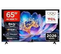 TCL 65V6D-UK 65 Inch 4K HDR, Fire TV, HDR10+, Dolby Atmos, DTS:X, Game Master, Motion Clarity, AirPlay 2, Press & Ask Alexa (2026 New Model)