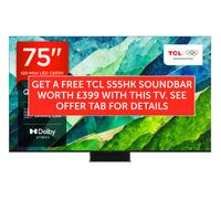 TCL 75C855K TV 190.5 cm (75") 4K Ultra HD Smart TV Wi-Fi Black 3500 cd/m²