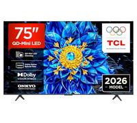 TCL 75P8L-UK 75 Inch QD-Mini LED Dimming 4K HDR Ultra HD TV, Smart Google TV (Dolby Vision, HDR10+ & Atmos, 144Hz VRR, FreeSync Premium, Onkyo 2.1 sound, Game Master, Voice Control, 2026 New Model)