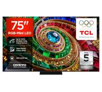 TCL 75Q7D-UK 75 Inch RGB-Mini LED TV, 4K HDR 2000 nits, 1,800 Precise colour Zones, Google TV, Dolby Vision IQ & Atmos, 2.1 Onkyo, 144Hz, Apple AirPlay 2, Alexa (2026 New Model)