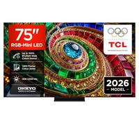 TCL 75Q7D-UK 75 Inch RGB-Mini LED TV, 4K HDR 2000 nits, 1,800 Precise colour Zones, Google TV, Dolby Vision IQ & Atmos, 2.1 Onkyo, 144Hz, Apple AirPlay 2, Alexa (2026 New Model)
