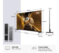 TCL 85P7L-UK 85 QLED 4K HDR Smart Google TV Ultra Large 85 Inch 4K UHD TV with Dolby Vision HDR10+ & Google TV Streamin