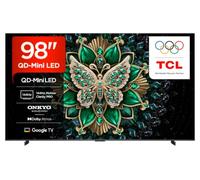 TCL 98C6K-UK 98Inch QD-Mini LED TV, 4K HDR Premium, Smart TV Powered by Google TV (Dolby Vision IQ & Atmos, Matte HVA Panel, Onkyo 2.1 Sound System, 144Hz Motion Clarity Pro)