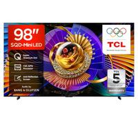 TCL 98C7L-UK 98 Inch SQD-Mini LED TV, 4K HDR 3000 nits and 2,176 dimming zones, Google TV, Dolby Vision & Atmos, Audio by Bang & Olufsen, 144Hz, Apple AirPlay 2 & Alexa (2026 New Model)