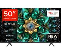 TCL 50Q6C-UK QD-Mini LED TV, 4K HDR Premium 1000nits, Smart TV Powered by Google TV (Dolby Vision IQ & Atmos, Onkyo 2.0 Sound System, 144Hz Motion Clarity Pro,2025 New Model)