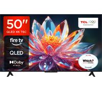TCL 50T6C-UK 50” QLED 4K HDR TV, Fire TV (Smart TV with Dolby Vision & Atmos, HDR10+, Press & Ask Alexa, 2025 New Model)
