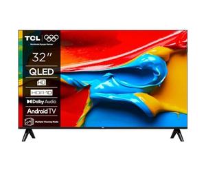 TCL TV 32V4C - 32" HD Smart QLED Direct LED with Android TV and HDR - Compatible with Google Cast and Google Home, Delgado Design