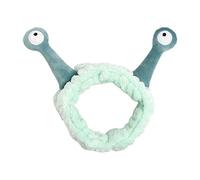 TCM-KE Women Girls Wash Face Plush Headband Cartoon Snail Antenna Eyes Hair Band Turban Face SPA Elastic with Hair Wrap Makeup Bands Shower Headband