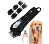 TCMKY Dog Clippers Professional Heavy Duty Grooming Clipper 3 Speed Low Noise High Power Rechargeable Cordless Pet Tools for Small & Large Dogs Cats Pets with Thick Coats (SLIVERY)