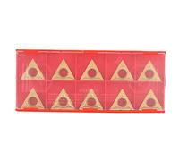 TCMT 16T304 Gold Triangular Tungsten Steel Carbide Insert, 10Pcs/Box High Toughness Triangular Carbide Insert, Wear Resistant for Finishing Semi-Finishing