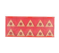 TCMT 16T304 Triangular Tungsten Steel Carbide Blade Insert 10pcs High Strength Durable CNC Turning Tool for Steel Stainless Steel Machining Gold Color 16mm x 5mm x 4mm