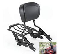 TCMT Detachable Passenger Backrest Sissy Bar With 2 Up Air Wing Luggage Rack 4 Point Docking Hardware Kits For Harley Touring 2014-2018 (Black, Style D)