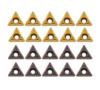 TCMT16T304 & TCMT 32.51 Carbide Turning Inserts for CNC Lathes - Triangle Indexable Inserts, 16×5×4 mm, 20 pcs, Gold/Purple