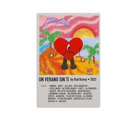 TCNDFZ Bad Bunny Un Verano Sin Ti Art Painting Decoration Classic Canvas Wall Art Prints Poster Decoration Picture Living RoomWall Decor 24x36inch(60x90cm) Unframe-style