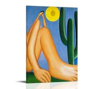 TCNDFZ Tarsila Do Amaral Art Painting Decoration Classic Canvas Wall Art Prints Poster Decoration Picture Living RoomWall Decor 12x18inch(30x45cm) Frame-style