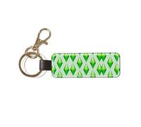 Tcoay 1 pcs Rectangular Leather Keychain,Key Chain Ring Holder,Mini Pendant Crafts,The Sims Plumbob