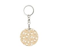 Tcoay 1 pcs Round Metal Keychain,Key Chain Ring Holder,Mini Pendant Crafts,Mini Pendant Crafts,Black Light Sheep Animal