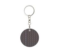 Tcoay 1 pcs Round Metal Keychain,Key Chain Ring Holder,Mini Pendant Crafts,Mini Pendant Crafts,Outlander Fraser Tartan Plaid