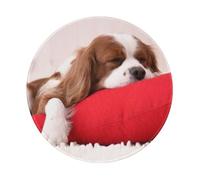 Tcoay 8 in Round Mouse Pad, Non-Slip Rubber Base Mouse Pad,Waterproof Mouse Mat,Cavalier King Charles Spaniel Pattern