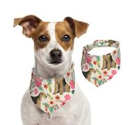 Tcoay Airedale Terrier Floral Print,Pet Bib Scarf Cats Dog Bandana Dogs Towel Bib Adjustable Pet Scarf,M